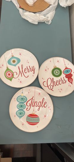 Christmas plates set of 3