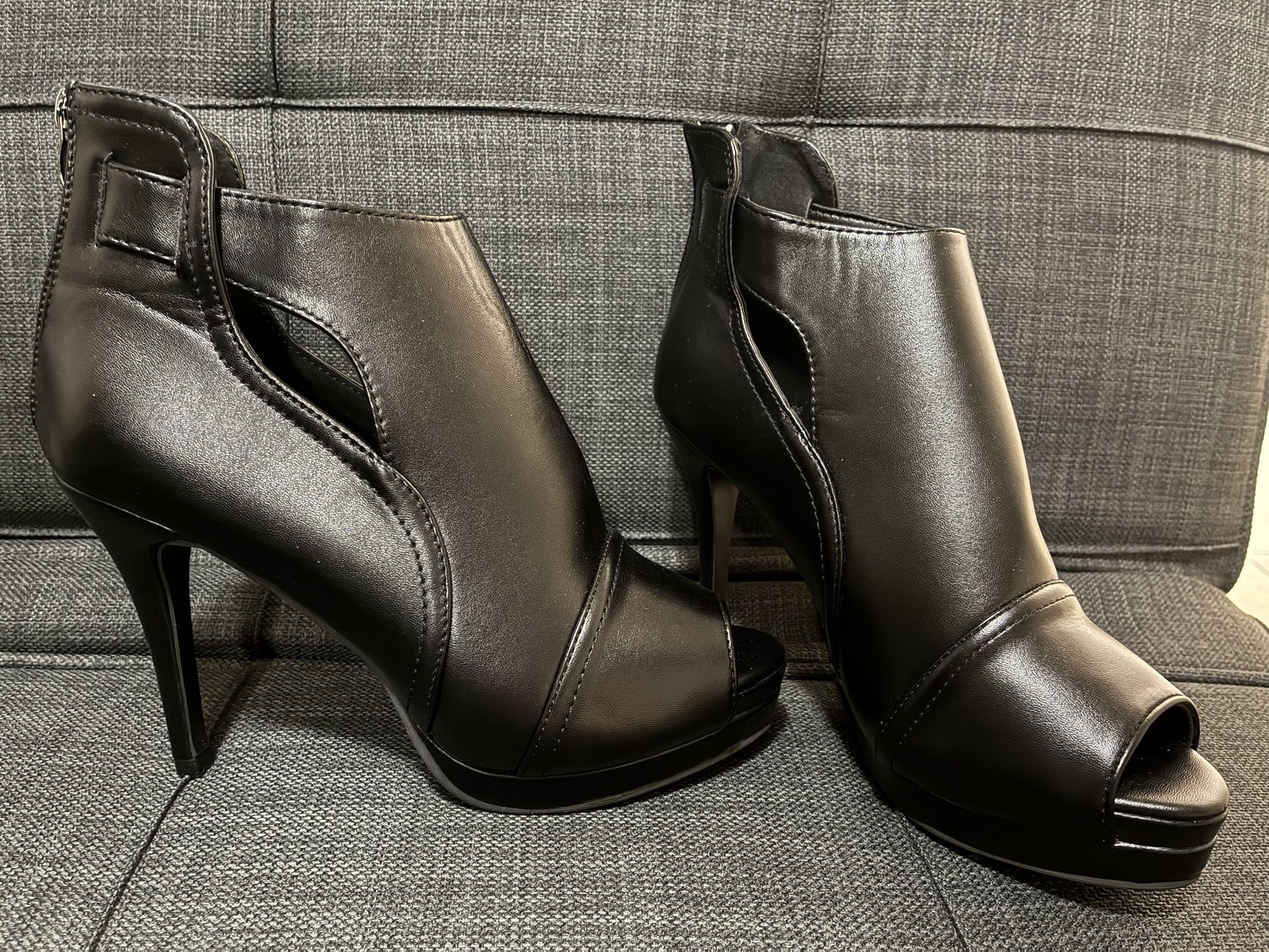 Black Open Toe Heels