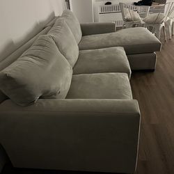 Crate & Barrel Axis 2-Piece Sectional Sofa w/ Right-Arm Chaise – Like New