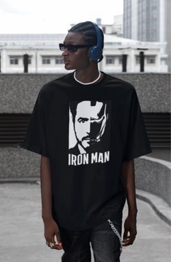 Marvel Avengers Endgame Iron Man & Tony Stark Graphic Black T Shirt