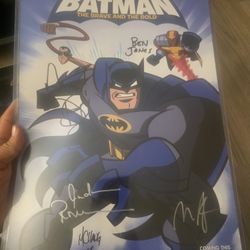 Batman The Brave and the Bold Cast and Crew Signed Poster SDCC Comic-Con Exclusive. 