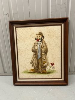 Vintage clown painting