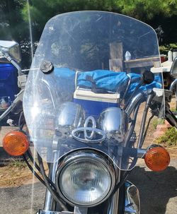 Motorcycle Windshield, Universal, Fits Most 7/8" handlebars. Installation possible. The Infamous"Yodabird" windshield seen in Laconia and other place
