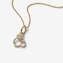 Pandora  Mickey Mouse Silhouette Charm Necklace Set