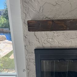 Reclaimed Wood Floating Fireplace Mantle