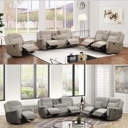 NEW LISA RECLINING 3pc SOFA LOVESEAT AND CHAIR WITH FREE DELIVERY 