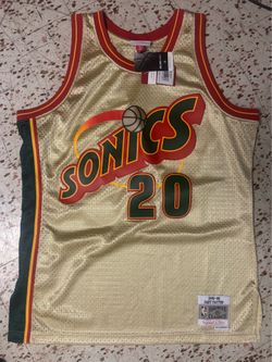Mitchell & Ness Gary Payton Seattle SuperSonics Gold Jersey - Size L (NWT)