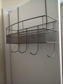 Over-the-Door Metal Mesh Organizer with Hooks