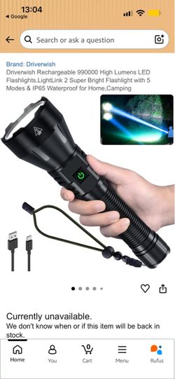 Driverwish Rechargeable LED Flashlight