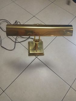 Vintage Large 20 inch Brass Table Piano Lamp Heavy Excellent Working Condition