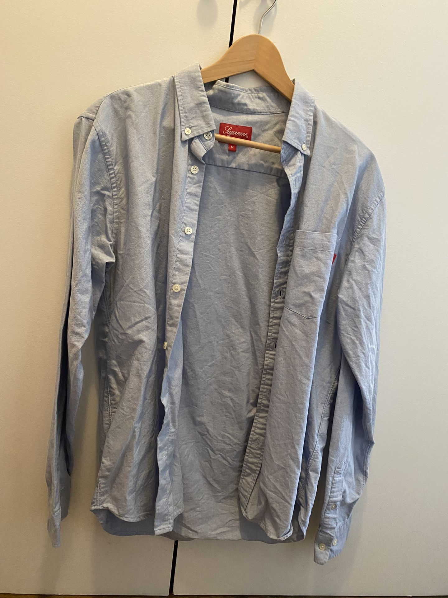 SUPREME Long Sleeve Oxford Button Rare Sz Medium