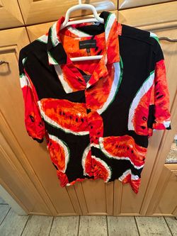 No Boundaries Watermelon Print Button-Up Shirt