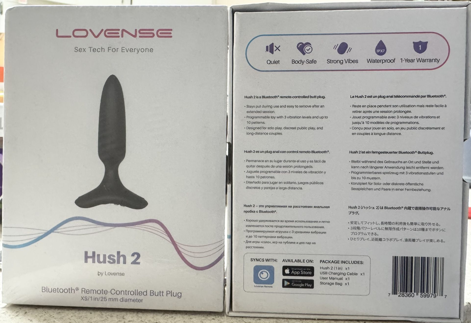 Hush 2 by Lovense Bluetooth® Remote-Controlled Butt Plug