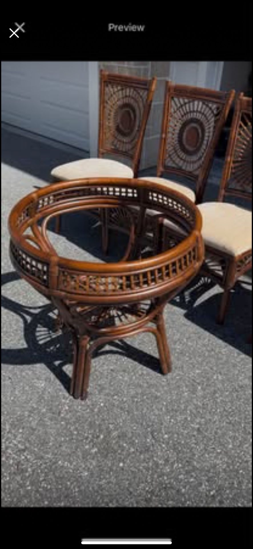 Mohagany Rattan 5 Pc Dining Set