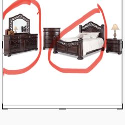 Cama Queen Y Espejo Con Cajones 