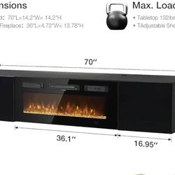 New,70” Tv Stand With Fireplace( Already Assembled 