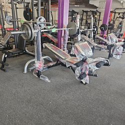 Olympic Weight Bench Press With Weights 