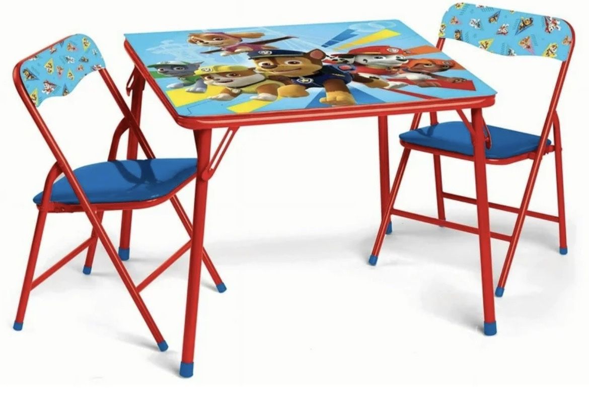 Paw Patrol Kids Activity Table with 2 foldable Chairs Set