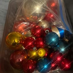Basket Of Vintage Ornaments 