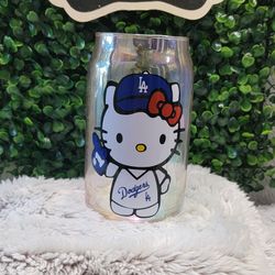 Hello Kitty Dodgers Glass Cup
