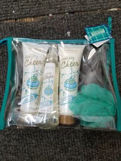 Scentsation 4 Piece Fresh Coconut Scent Lotion, Mist, Shower Gel and Loofah New