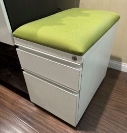Metal File Cabinet with Seat Cushion