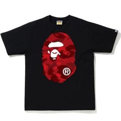 Bape Color Camo Big Ape Head Tee Black