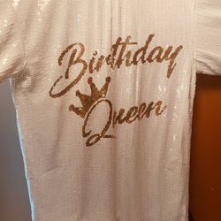 Sequin Birthday Queen Shirt Dress
