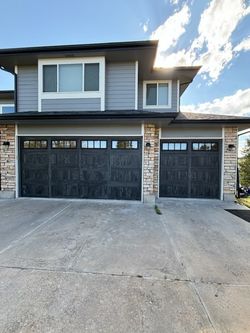 16x8 & 8x8 Garage Doors In Carbon Oak Color