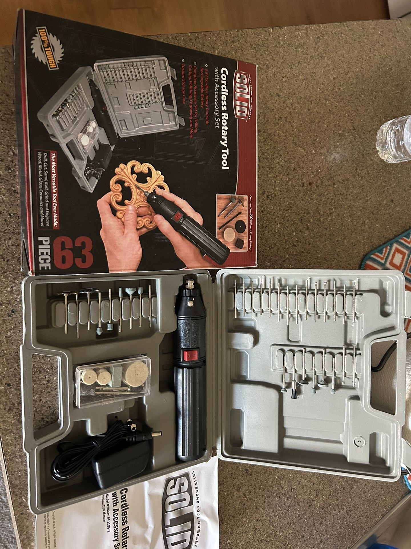 Solid Cordless Rotary Tool w/ Accessory Set