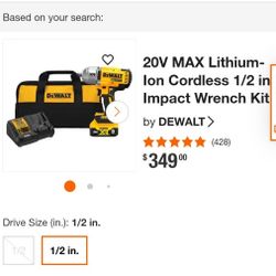 Dewalt  1/2 Impact Wrench Kit