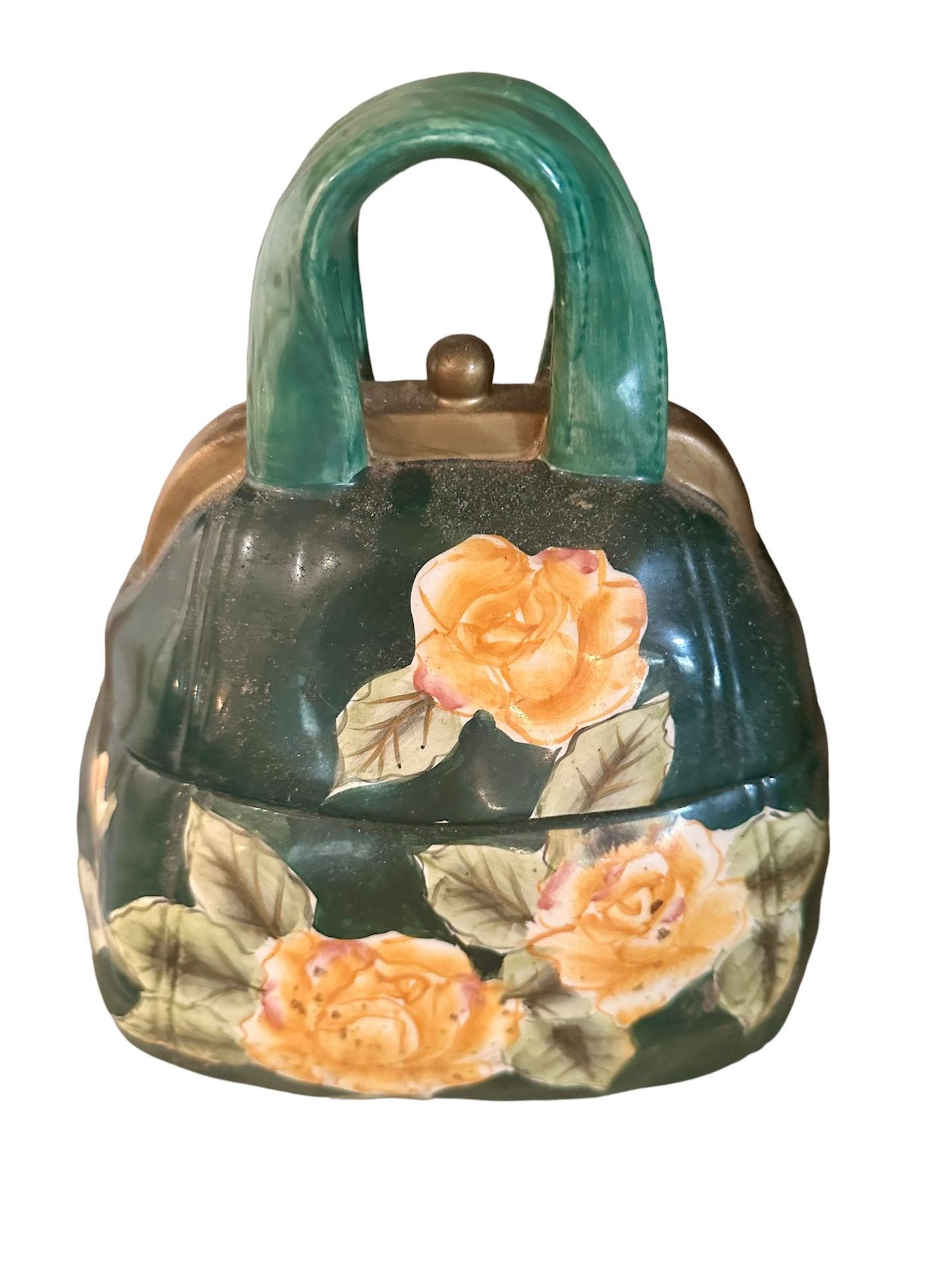 Decorative ceramic purse, style home decor