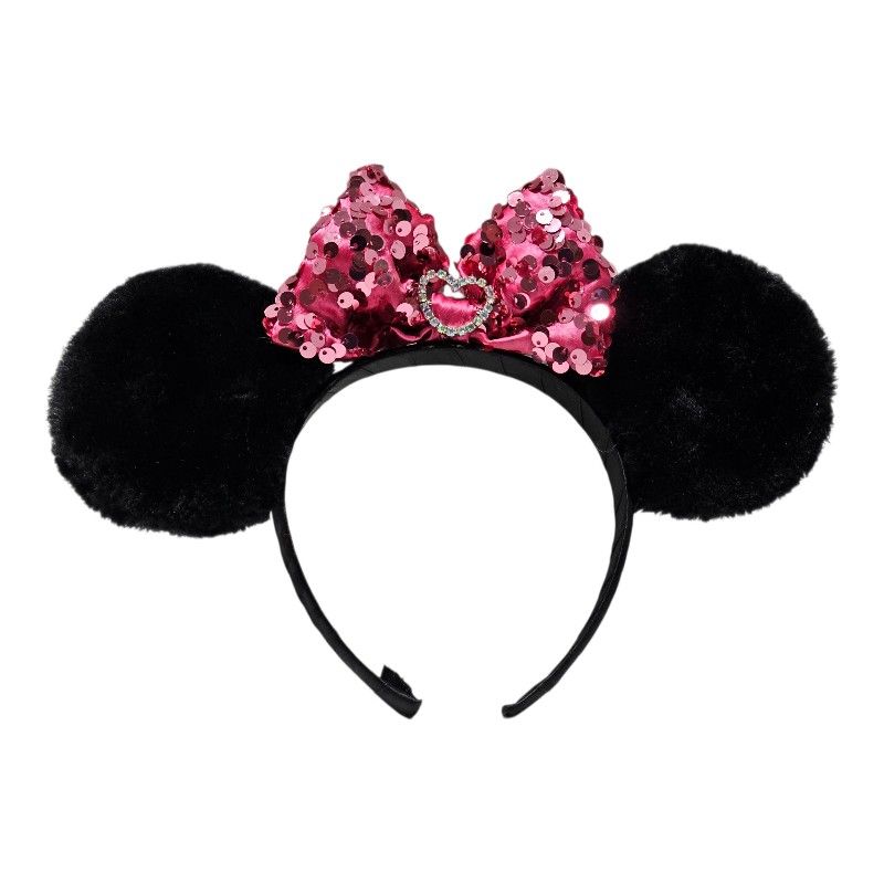 Disney Minnie Mouse Ears Kids Black And Pink Head Accessory Trinket