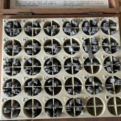 Tray Of Kingsley Type Set For Hot Foil Stamp Machine Type Set in