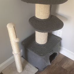 Cat Scratcher Scratching with Soft Plush 29" Tall and cat tree and cat Bed