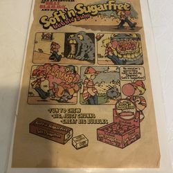 The Adventures Billy Blammo Soft’n Sugarfree Bubble Gum Comic Advertisement 
