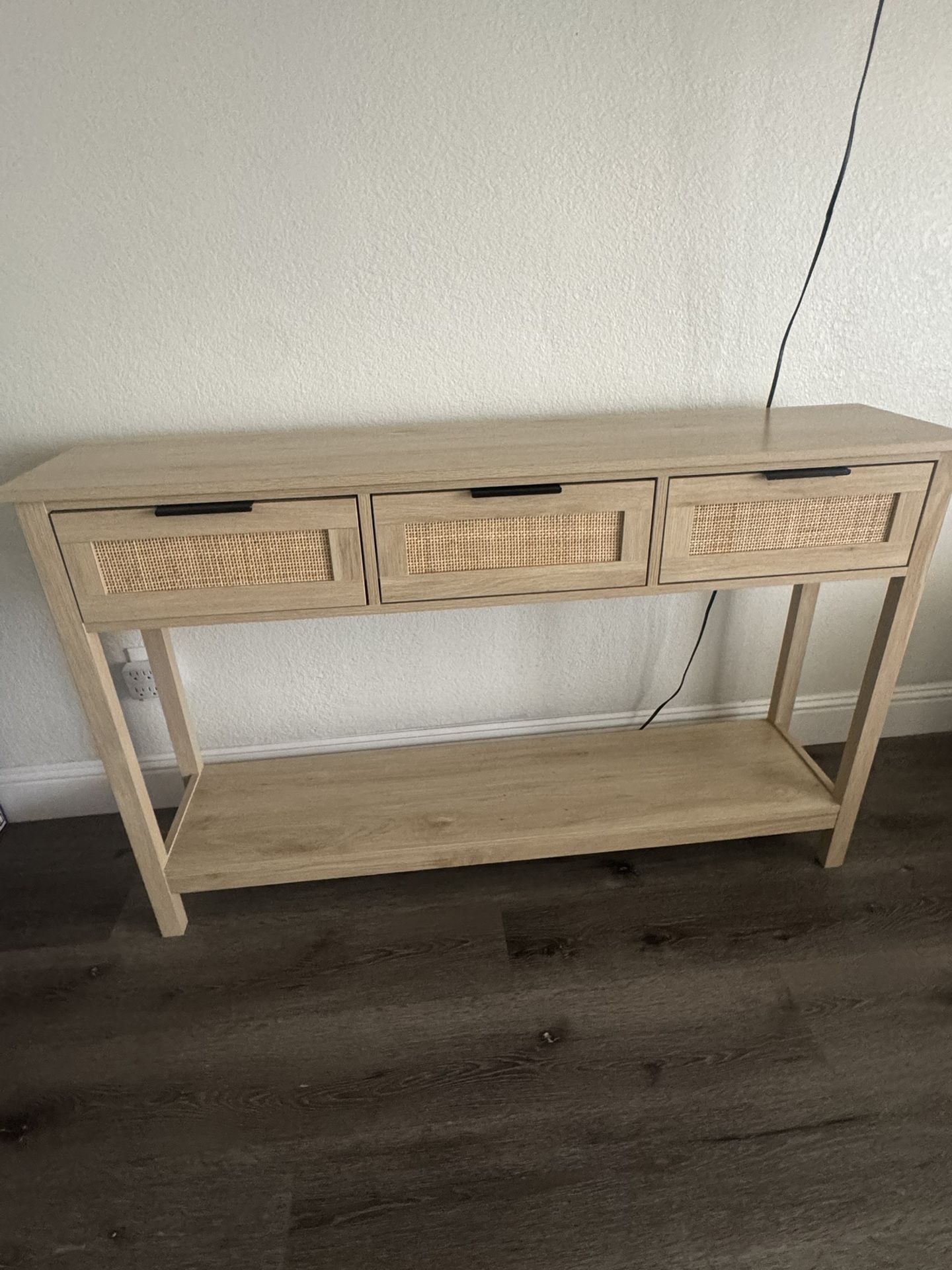Rattan Console Table With Drawers