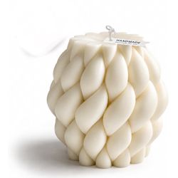 Vela de Soja Grande Hecha a Mano con Nudo de Cuerda - Elegante Vela Perfumada de Pilar para Decoración del Hogar, 