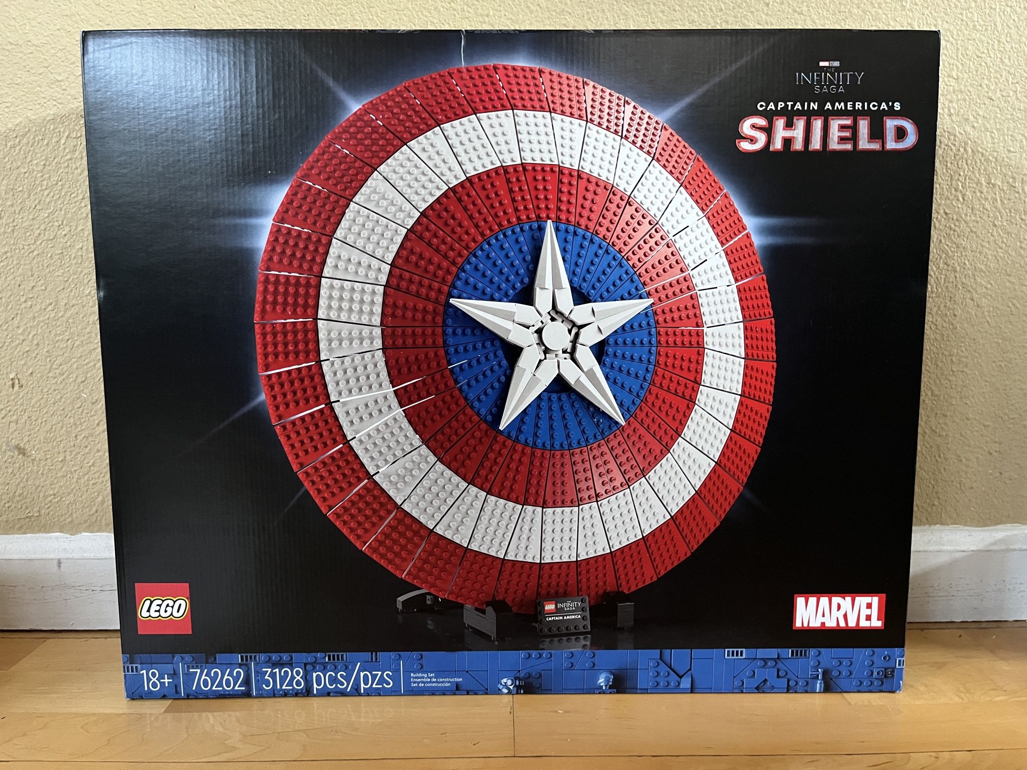 Brand New Factory Sealed! Lego Marvel Captain America’s Shield 76262 Retired Set