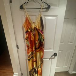 Women's silk maxi dress. No tag, no brand. One size.