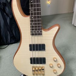 SCHECTER (Diamond Series) STILETTO CUSTOM-4 BASS Natural Satin (NAT) color with Thick Schecter Bag and Optional Accessories