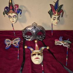 Hanging Jester Ornament Masks 