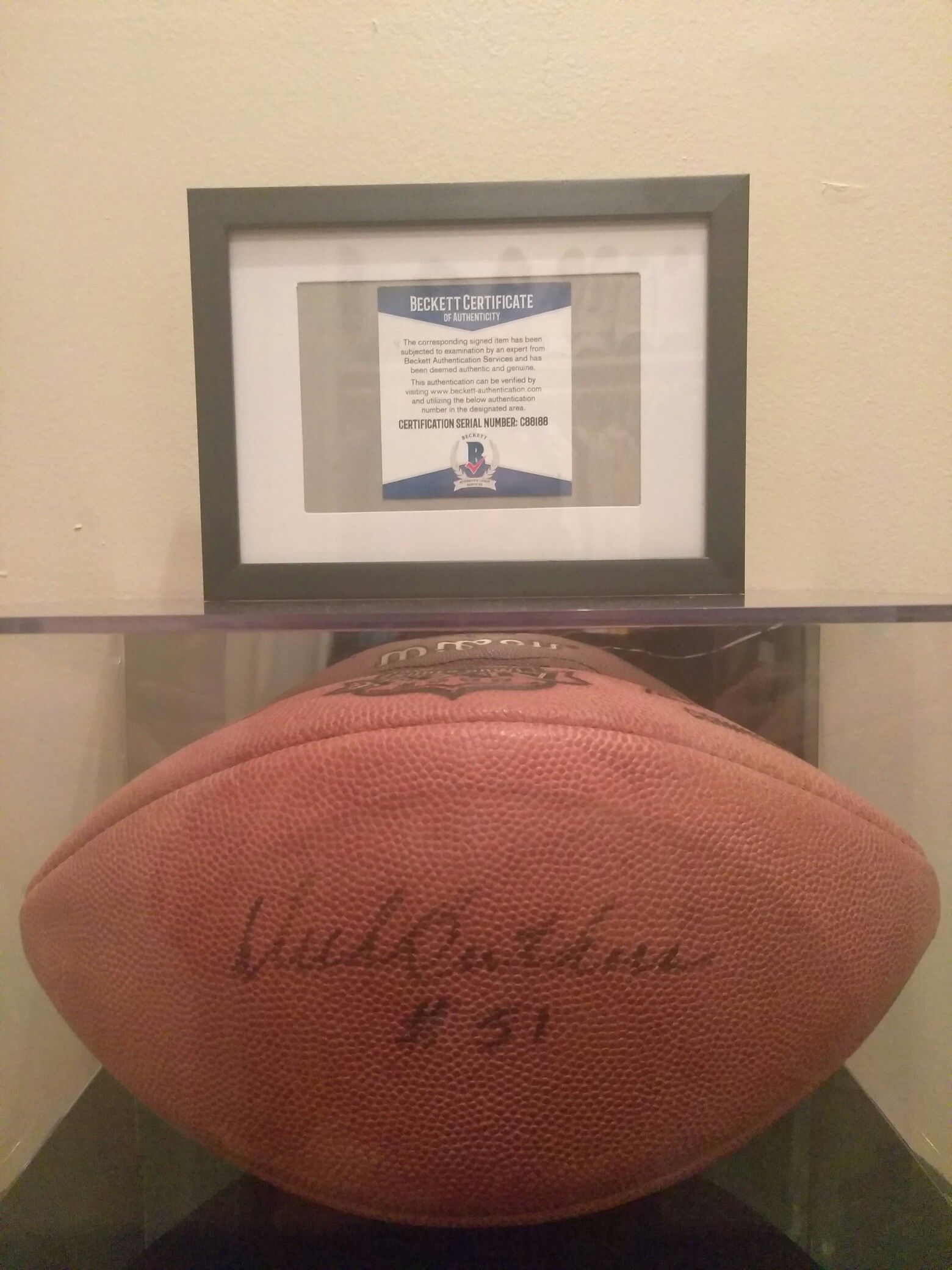 Authentic hand signed Dick butkus signed Superbowl#34 football