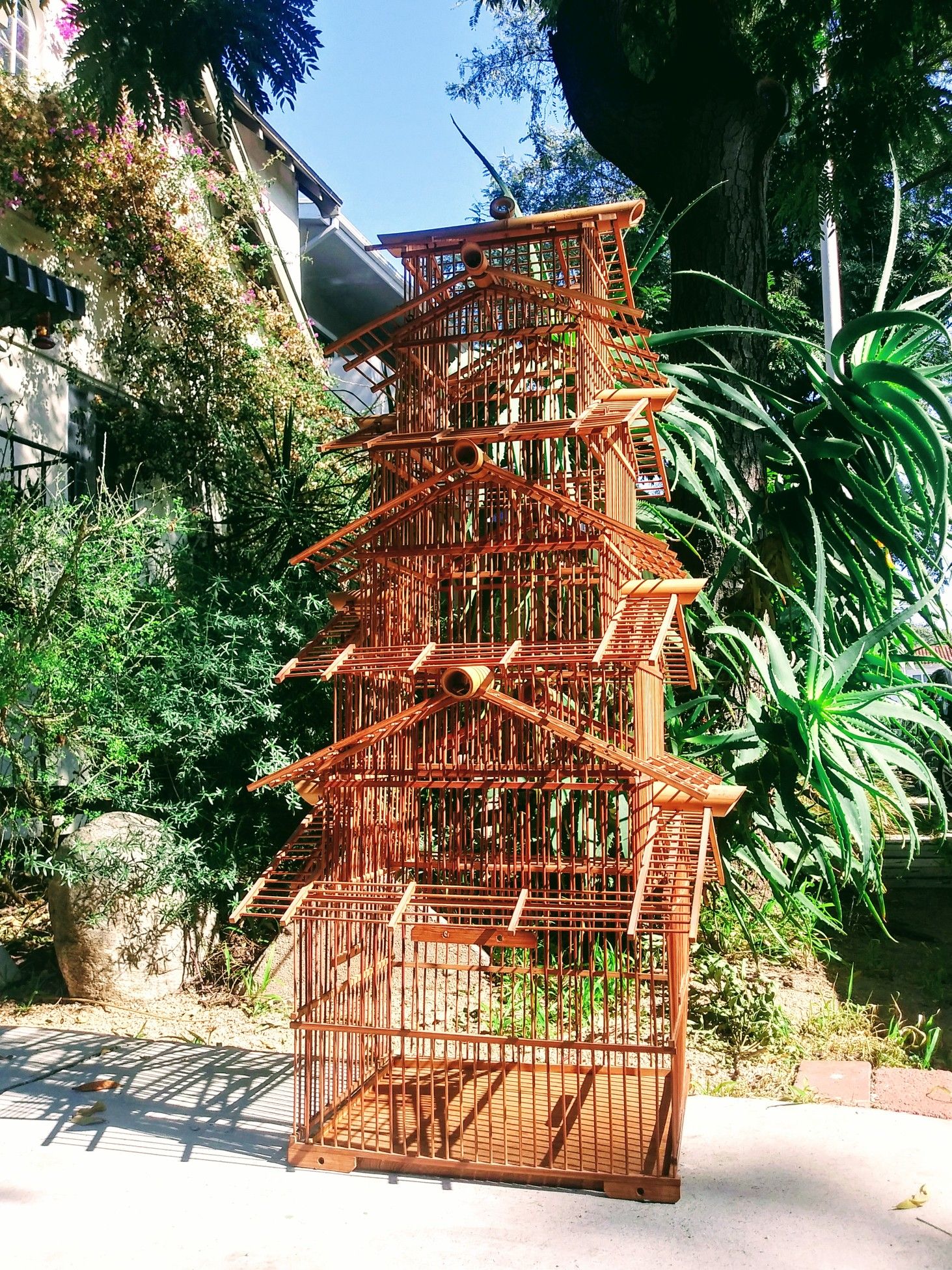 Vintage Bamboo Pagoda Five-Tier Birdcage