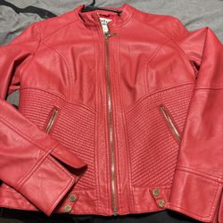 Womens Large Faux Leather Jacket