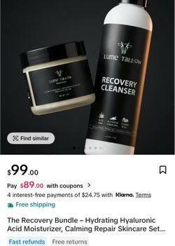 Lume Tallow Moisturizer and recovery cleanser