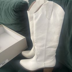 White Western Boots 