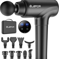  Massage Gun Deep Tissue,Percussion Massager Gun for Athletes Muscle Massage Gun for Pain Relief with 8 Massage Heads & 20 Speeds (Matte Black)