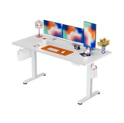 New in box 63’’ Height Adjustable Electric Standing Desk, 63 x 28 Inches Sit Stand up Desk, Memory Computer Home Office Desk, White