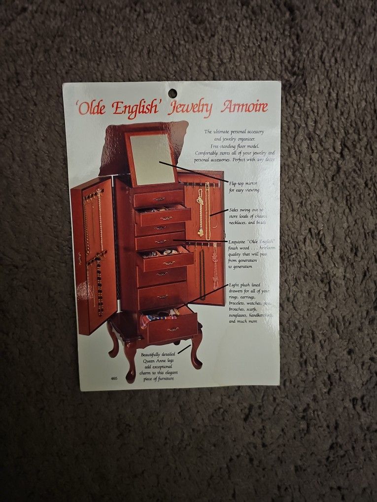 Olde English Jewelry Armoire 